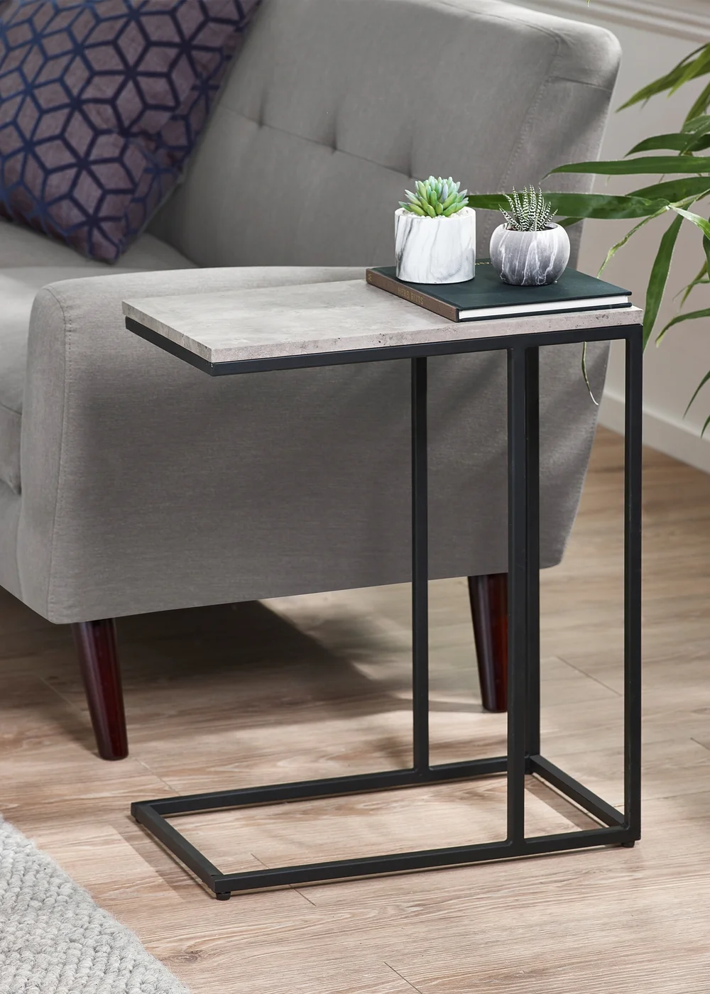 Julian Bowen Black Staten Drinks Table (60 x 30 x 50cm) - No Size Image 1