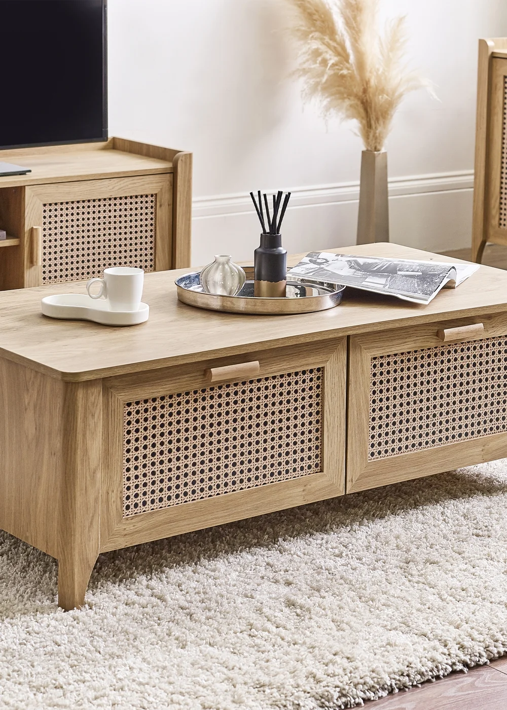 Julian Bowen Brown Sydney 2 Drawer Coffee Table (42 x 120 x 60cm) - One Size Image 1