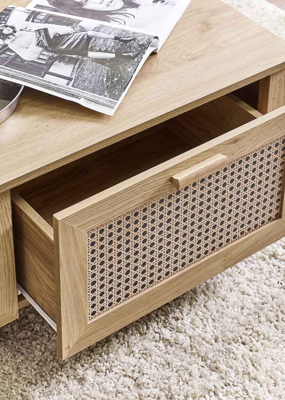 Julian Bowen Brown Sydney 2 Drawer Coffee Table (42 x 120 x 60cm) - One Size Image 4