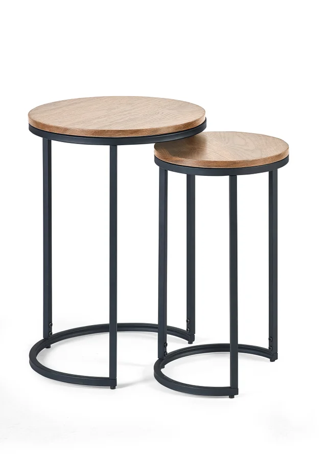 Julian Bowen Brown Tribeca Round Nesting Side Tables Sonoma (55 x 40 x 40cm)