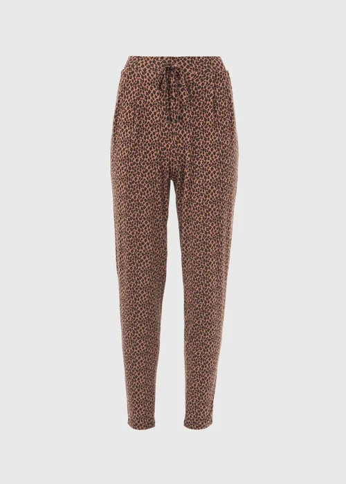 Brown Animal Print Harem Trousers - 8 Image 5