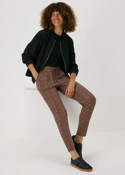 Brown Animal Print Harem Trousers - 8 Image 4