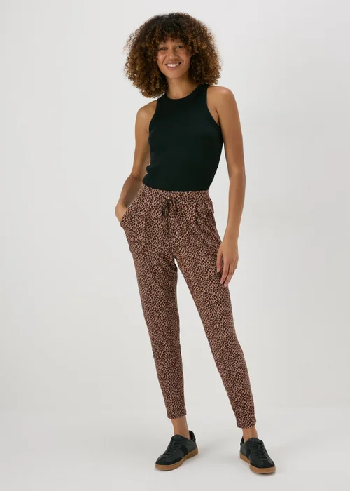 Brown Animal Print Harem Trousers - 8 Image 1