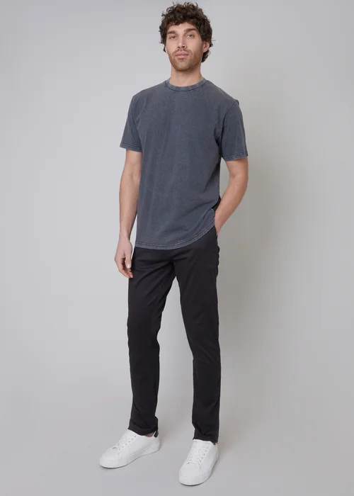 Threadbare Black Cotton Slim Fit Chino Trousers With Stretch - 36/L32 Image 3