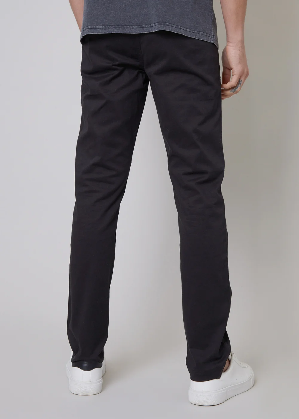 Threadbare Black Cotton Slim Fit Chino Trousers With Stretch - 36/L32 Image 2