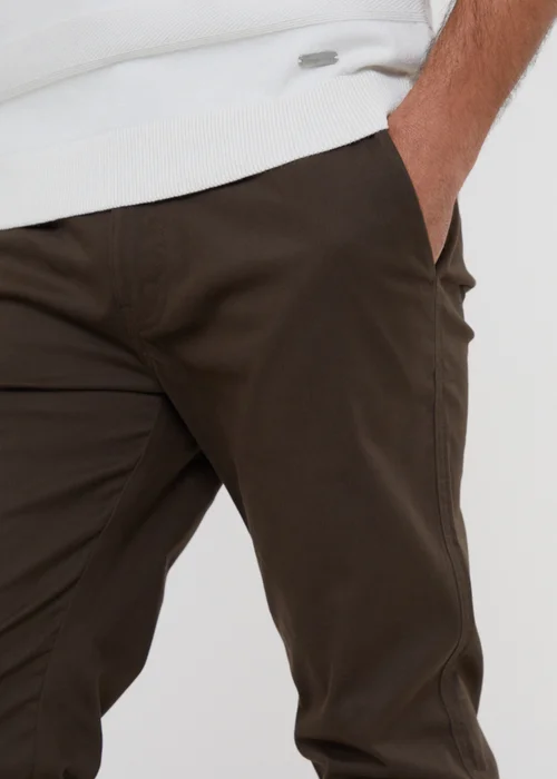 Threadbare Chocolate Cotton Slim Fit Chino Trousers With Stretch - 34/L32 Image 4