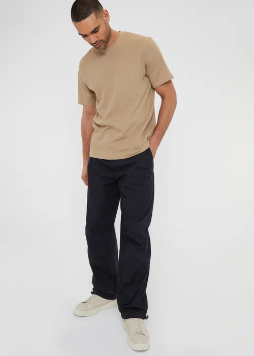 Threadbare Black Skate Cotton Relaxed Fit Cuffed Trousers - Medium Image 4