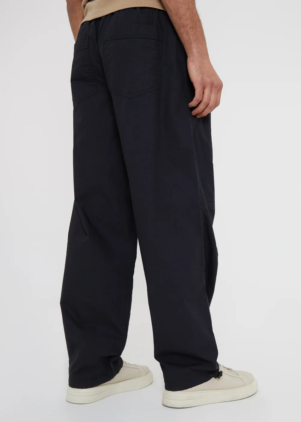 Threadbare Black Skate Cotton Relaxed Fit Cuffed Trousers - Medium Image 2
