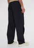 Threadbare Black Skate Cotton Relaxed Fit Cuffed Trousers - Medium Image 2