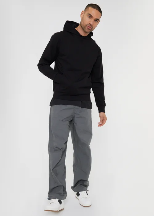 Threadbare Grey Cotton Relaxed Fit Jogger Style Cuffed Trousers - Small Image 3