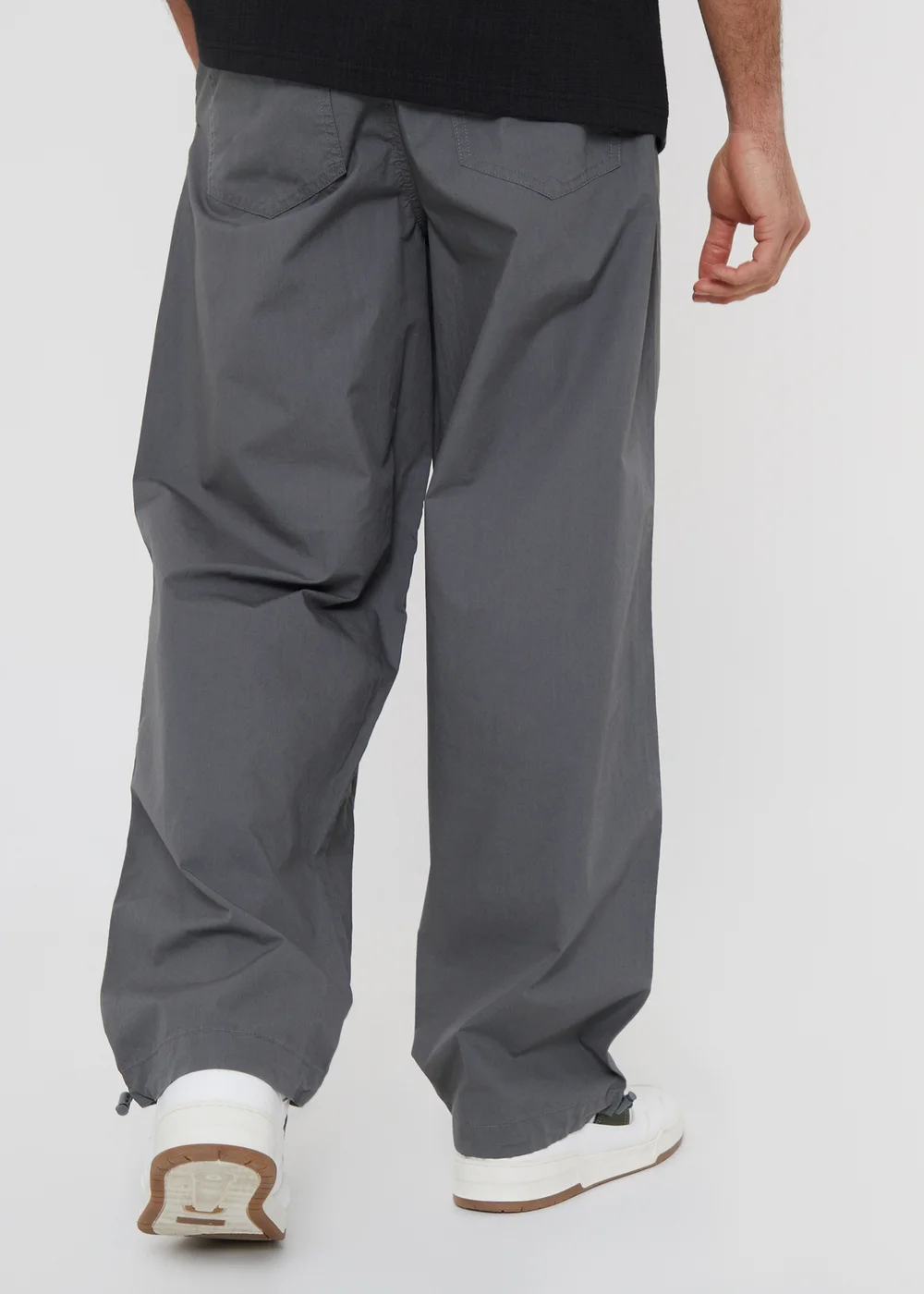 Threadbare Grey Cotton Relaxed Fit Jogger Style Cuffed Trousers - Small Image 2