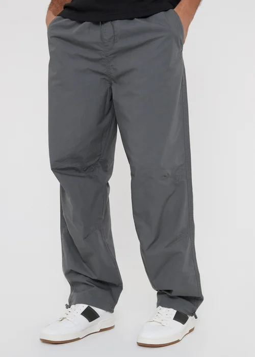 Threadbare Grey Cotton Relaxed Fit Jogger Style Cuffed Trousers - Small Image 1