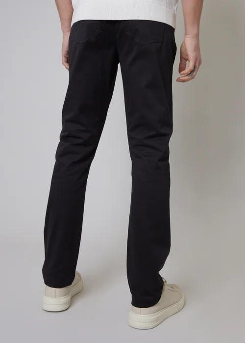 Threadbare Black Ego Cotton Slim Fit Chino Trousers With Stretch - 30/L32 Image 2
