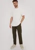 Threadbare Khaki Linen Blend Drawcord Trousers - 2XL Image 4