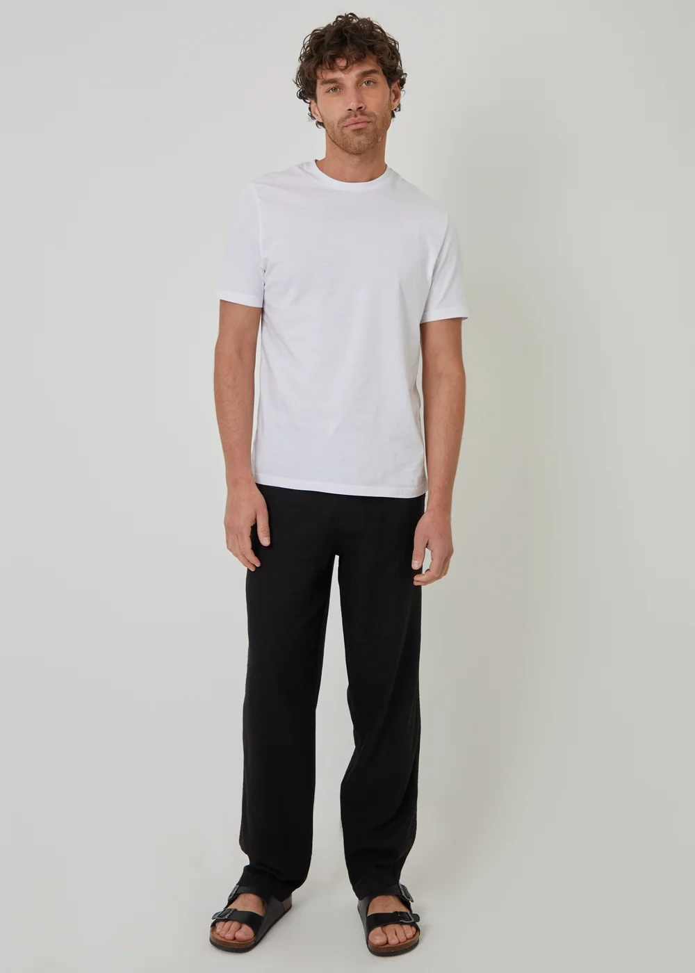 Threadbare Black Linen Blend Casual Trousers - 30/L32 Image 3