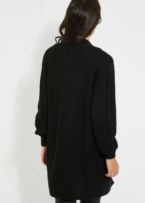 Threadbare Black Rozanna Cable Knit Cardigan - 6 Image 2