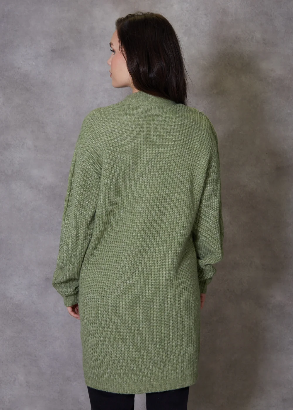 Threadbare Green Rozanna Cable Knit Cardigan - 8 Image 2