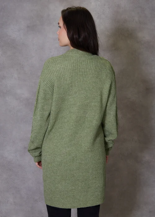 Threadbare Green Rozanna Cable Knit Cardigan - 8 Image 2