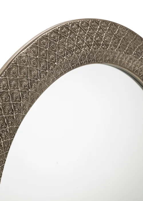 Julian Bowen Cadence Large Round Pewter Wall Mirror (80 x 80 x 3cm) - One Size Image 3