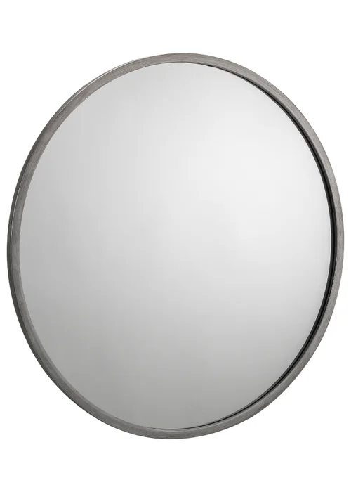 Julian Bowen Octave Round Pewter Wall Mirror (80 x 80 x 2cm) - No Size Image 2