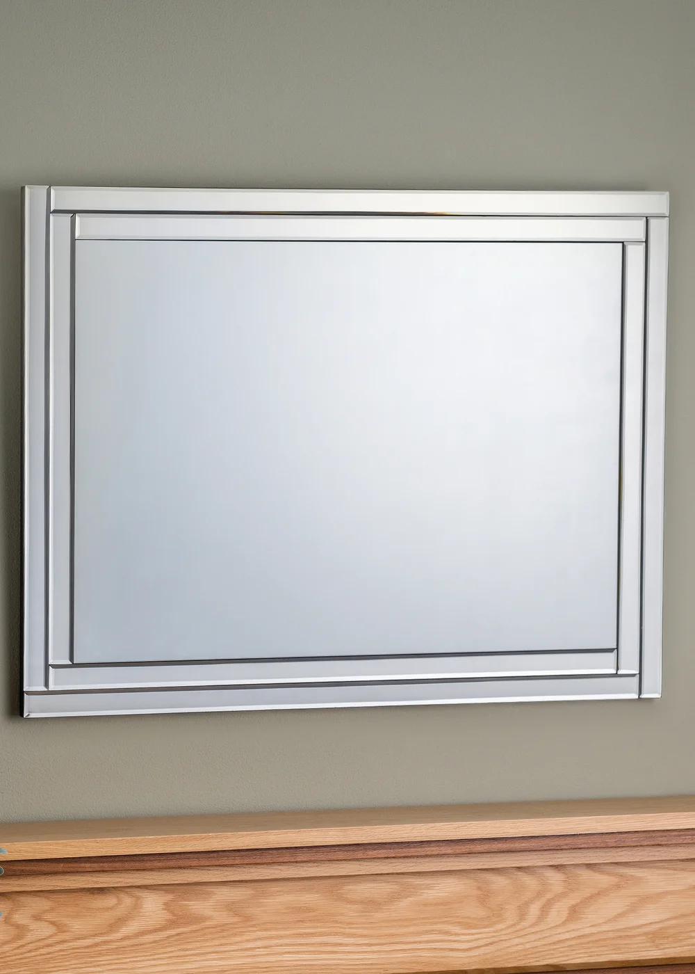 Julian Bowen Deco Frameless Wall Mirror (80 x 60 x 2cm) - One Size Image 1