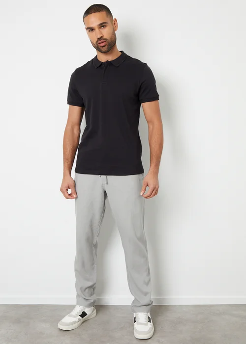 Threadbare Light Grey Linen Blend Trousers - 32/L32 Image 4