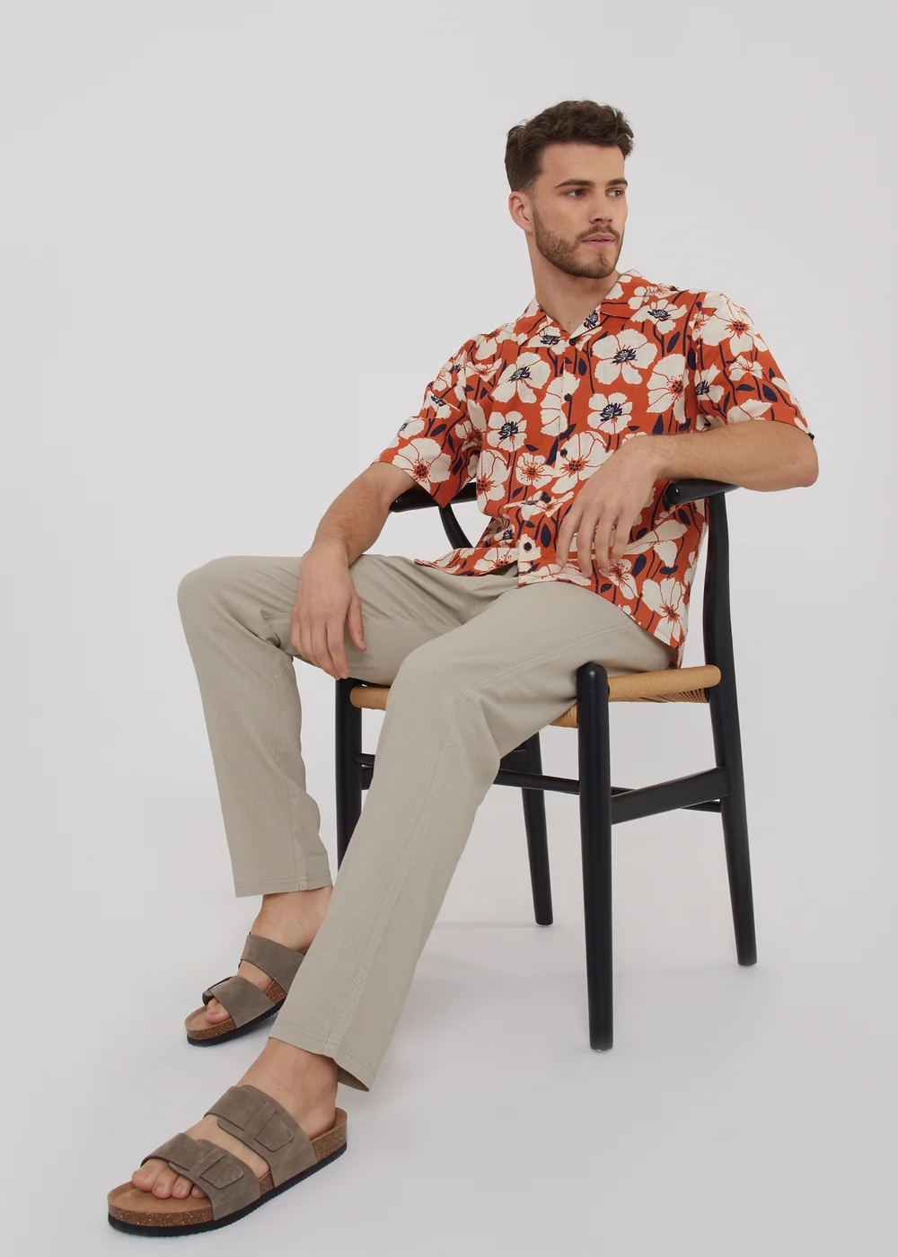 Threadbare Stone Linen Blend Trousers - 30/L32 Image 4