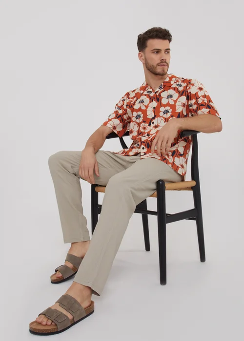 Threadbare Stone Linen Blend Trousers - 30/L32 Image 4