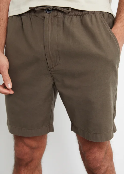 Threadbare Chocolate Cotton Lyocell Jogger Style Shorts - S Image 3