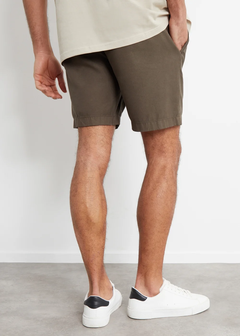 Threadbare Chocolate Cotton Lyocell Jogger Style Shorts - S Image 2