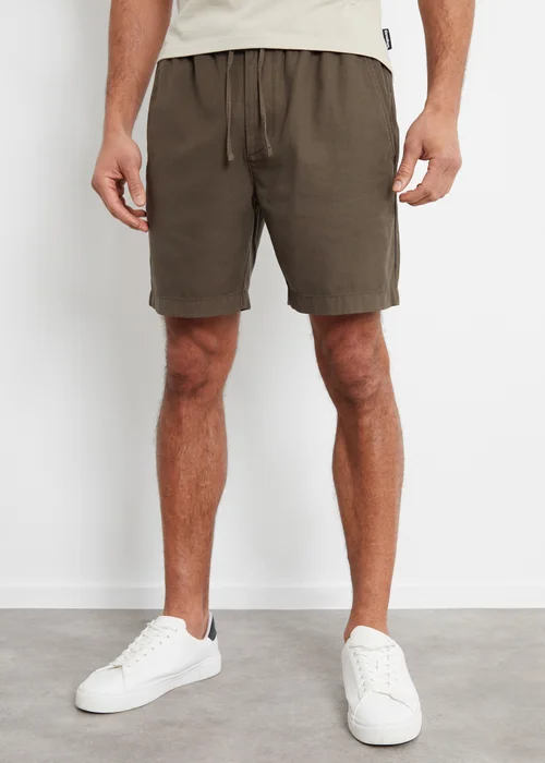 Threadbare Chocolate Cotton Lyocell Jogger Style Shorts - S Image 1