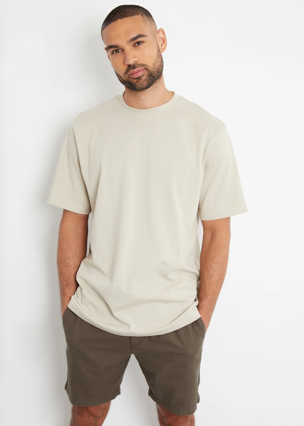 Threadbare Chocolate Cotton Lyocell Jogger Style Shorts - S Image 4