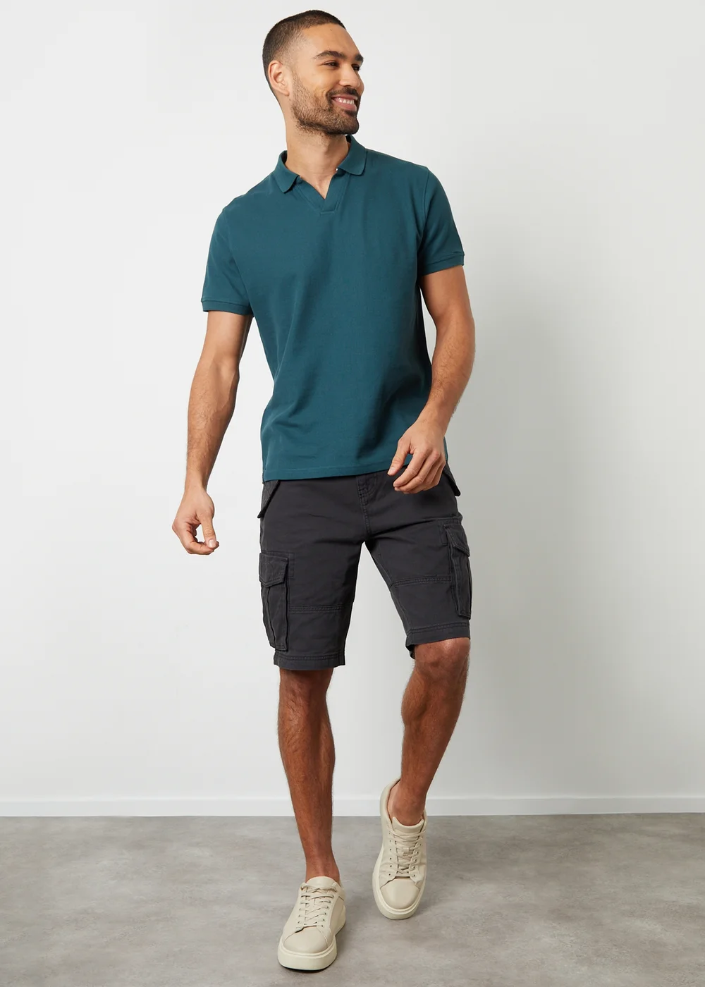 Threadbare Black Cotton Twill Utility Cargo Shorts - 30 W Image 4