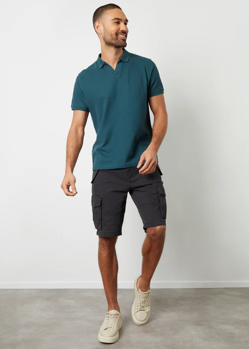 Threadbare Black Cotton Twill Utility Cargo Shorts - 30 W Image 4