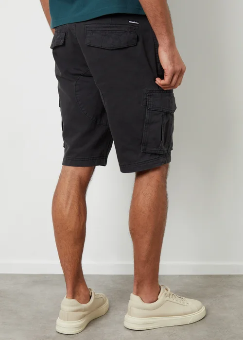 Threadbare Black Cotton Twill Utility Cargo Shorts - 30 W Image 2