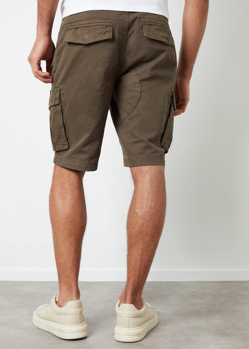 Threadbare Chocolate Cotton Twill Utility Cargo Shorts - 30 W Image 2