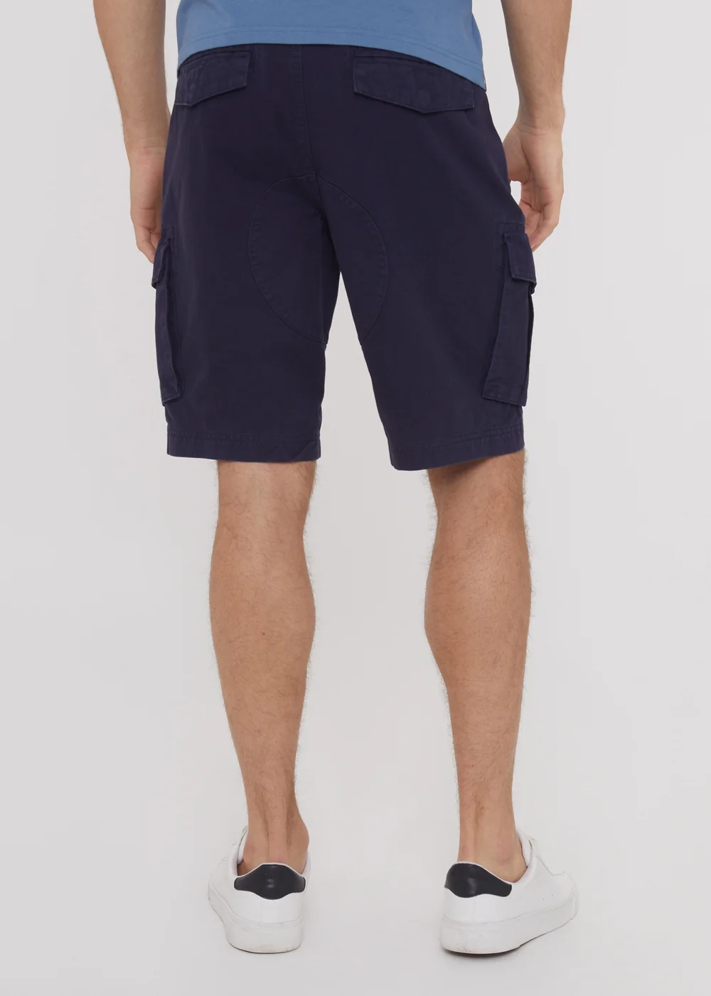 Threadbare Navy Cotton Twill Utility Cargo Shorts - 34 W Image 2