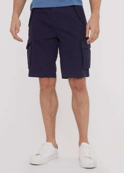 Threadbare Navy Cotton Twill Utility Cargo Shorts - 34 W Image 1