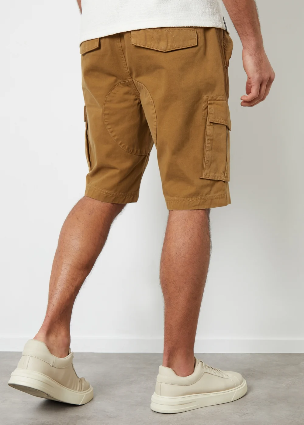 Threadbare Camel Cotton Twill Utility Cargo Shorts - 32 W Image 2