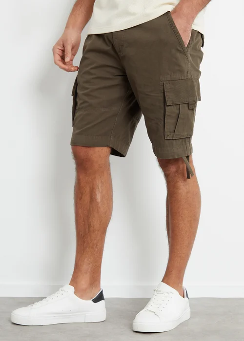 Threadbare Chocolate Cotton Cargo Shorts - 36 W Image 1