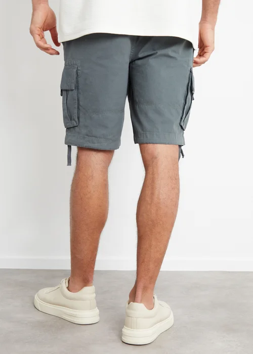 Threadbare Dark Grey Cotton Cargo Shorts - 30 W Image 2