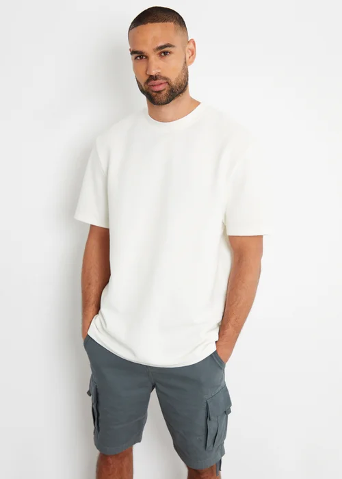 Threadbare Dark Grey Cotton Cargo Shorts - 30 W Image 4