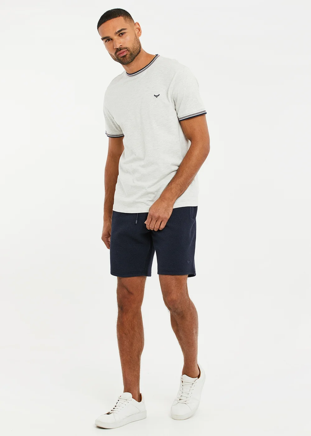 Threadbare Navy Waffle Textured Sweat Shorts - XL Image 4