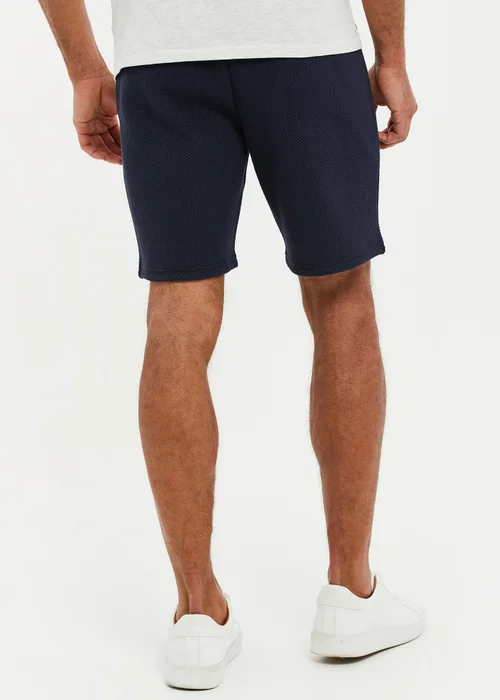 Threadbare Navy Waffle Textured Sweat Shorts - XL Image 2