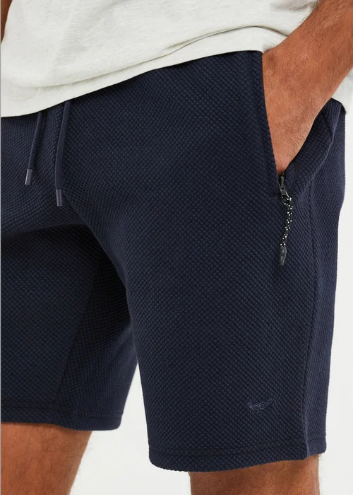 Threadbare Navy Waffle Textured Sweat Shorts - XL Image 3