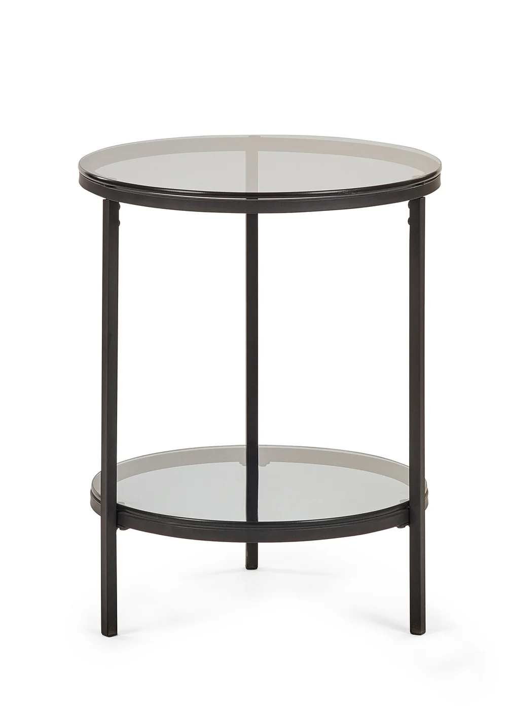 Julian Bowen Black Chicago Circular Lamp Table With Shelf (56 x 45 x 45cm) - No Size Image 3