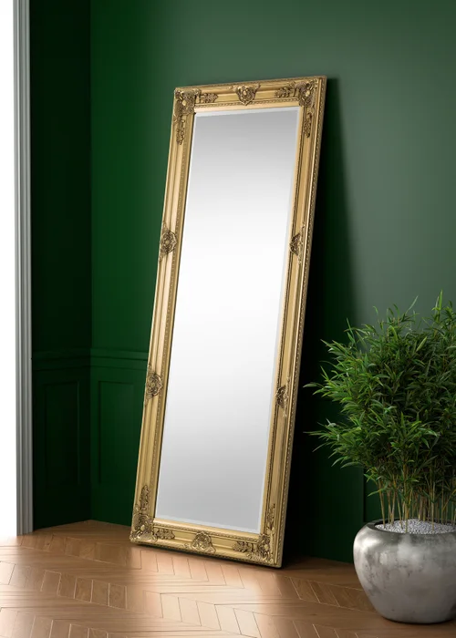 Julian Bowen Gold Palais Lean To Dress Mirror (170 x 70 x 6cm) - No Size Image 1