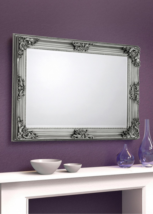 Julian Bowen Rococo Pewter Wall Mirror (80 x 110 x 6cm) - No Size Image 2