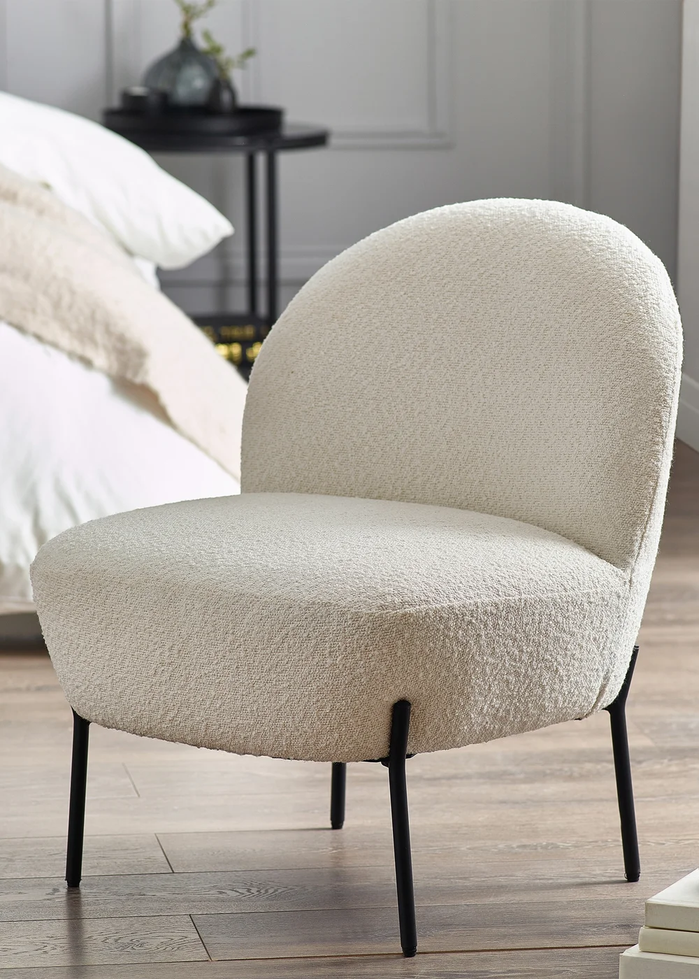 Julian Bowen Ivory Lulu Boucle Accent Chair (77 x 60 x 64cm) - No Size Image 1