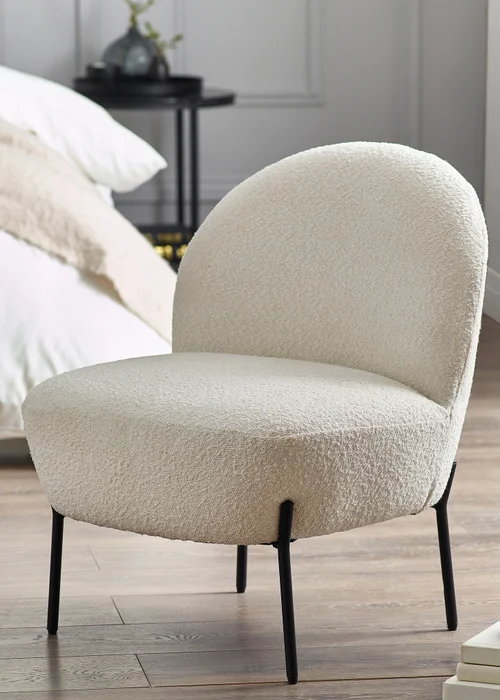 Julian Bowen Ivory Lulu Boucle Accent Chair (77 x 60 x 64cm) - No Size Image 1